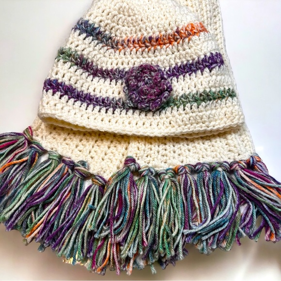 Handmade Crocheted Little Girls Scarf and Hat Set. Hat is 20” Diameter Scarf 35” - Picture 2 of 6